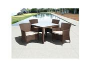 Atlantic Grand New Liberty Deluxe Square 5 Piece Wicker Dining Set Grey w Grey