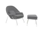 Modway W Lounge Chair in Light Gray