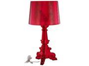French Acrylic Table Lamp Red Color