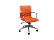 Pastel Janette Office Chair Chrome Aluminum Pu Orange