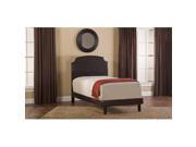 Hillsdale Lawler Upholstereed Panel Bed w Rails in Brown Faux Leather Twin