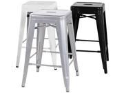 Chintaly Galvanized Steel Bar Stool In Black [Set of 4]
