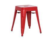 Chintaly Galvanized Steel Side Chair In Red [Set of 4]