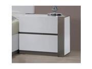 Chintaly Manila Right 2 Drawer Night Stand In White Grey