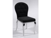 Chintaly Teresa Transitional Oval Back Side Chair In Black Microfiber [Set of 2]