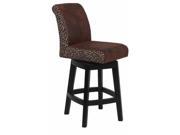 Chintaly 0289 Swivel Solid Birch Stool In Brown Leopard Bar Stool
