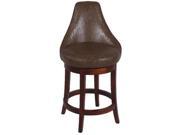 Chintaly 0290 Swivel Solid Birch Stool In Brown Bar Stool