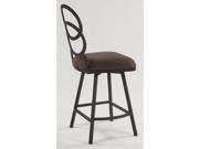 Chintaly Aldo Ring Back Cushioned Stool In Brown Microfiber Bar Stool
