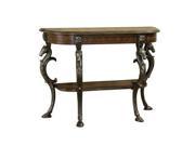 Powell Masterpiece Floral Demilune Console Table w Horse Head