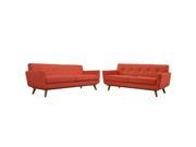 Modway Engage Loveseat And Sofa Set Of 2 In Atomic Red