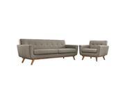 Modway Engage Armchair And Sofa Set Of 2 In Granite