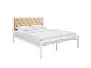 Modway Mia Vinyl Bed Frame In White And Champagne Full