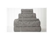 Amrapur Overseas 56JACQMS PLT ST Jacquard And Solid 6 piece Towel Set Medallion Swirl Platinum