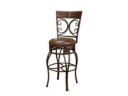 American Heritage Treviso Stool in Pepper w Bourbon Leather 26 Inch