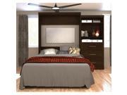 Bestar Pur 101 Queen Wall Bed Kit In Chocolate Right Side Closet