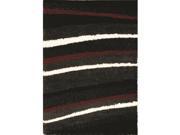 Kalora Shaggy Red White Stripes Rug 7 foot 10 inch x 10 foot 6 inch