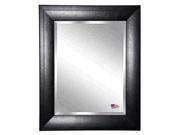 Rayne Jovie Jane Collection Stitched Black Leather Wall Mirror 27.75 x 31.75