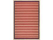 Couristan Covington Nautical Stripes Rug In Red Navy 8 Foot x 11 Foot