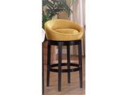 Armen Living Igloo Yellow Micro Fiber Swivel Barstool With Ebony Finished Legs