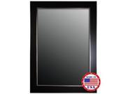 Hitchcock Butterfield Black ForestAndSilver Edged Trim Framed Wall Mirror 29 x