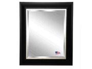 Rayne Grand Black and Aged Silver Wall Mirror 42.5 W x 36.5 H