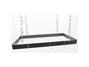 Rogar Rectangular Hanging Pot Rack In Black and Chrome With Grid