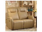 Sunset Trading Swiss Power Reclining Glider Loveseat with USB In Tan