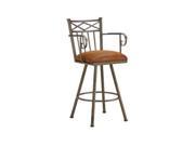 DFI Alexander Swivel Stool With Arms In Inca With Mayflower Cocoa Fabric Count
