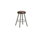 DFI Alexander Backless Swivel Stool In Rust With Ford Brown Fabric Counter He