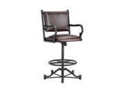 DFI Baltimore Tilt Swivel Stool With Arms In Lamp Black With Alligator Brown Fab