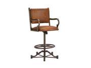DFI Baltimore Tilt Swivel Stool With Arms In Inca With Mayflower Cocoa Fabric