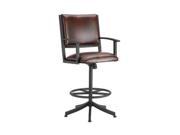 DFI Executive Tilt Swivel Stool With Arms In Lamp Black With Alligator Brown Fab