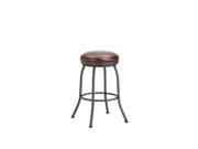 DFI Fiesole Backless Stool In Lamp Black With Alligator Brown Fabric Bar Heigh