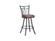 DFI Randle Swivel Stool In Lamp Black With Alligator Brown Fabric Counter Heig