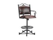 DFI Sherwood Tilt Swivel Stool With Arms In Lamp Black With Alligator Brown Fabr
