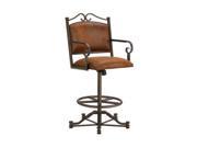DFI Sherwood Tilt Swivel Stool With Arms In Inca With Mayflower Cocoa Fabric C