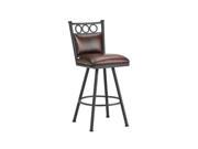 DFI Waterson Swivel Stool In Lamp Black With Alligator Brown Fabric Counter He