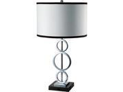 Ore 3 Ring Metal Table Lamp In White with Convenient Outlet