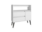 Manhattan Comfort Gota High Side Table In White and Grey Feet