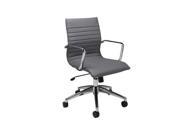 Pastel Janette Office Chair Chrome Aluminum Pu Grey