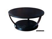 Allan Copley Concept Round Cocktail Table In Black on Oak