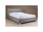 Whiteline Phillip Bed In Gray Faux Leather Queen