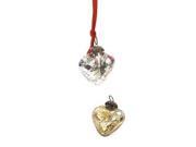 Go Home Set Of Nine Antique Gold Textured Heart Ornaments