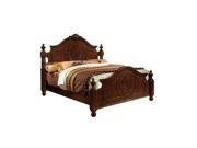 Furniture of America Baroque Inspired Bed In Brown Cherry California King