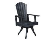 C.R. Plastics Dining Arm Swivel Chair In Black