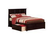 Atlantic Madison Bed in White Twin Bed Drawers