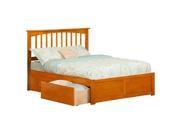 Atlantic Mission Bed in Espresso Queen Bed Drawers