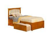 Atlantic Mission Bed in White Twin Bed Drawers
