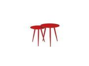 Diamond Sofa Duo 2 Piece Nesting Tables In High Gloss Red Tops Legs