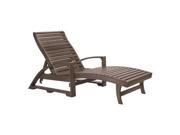 C.R. Plastics St. Tropez Chaise Lounge with Wheels in Chocolate